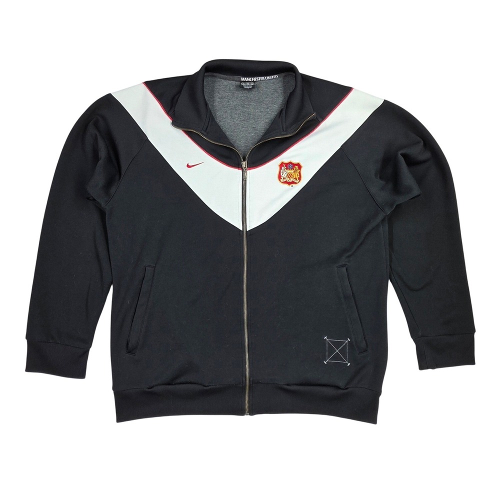 Nike Team Manchester United Track Jacket Mens XL Black White Red Full Zip SP05